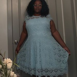 Lane Bryant Blue Eyelet dress